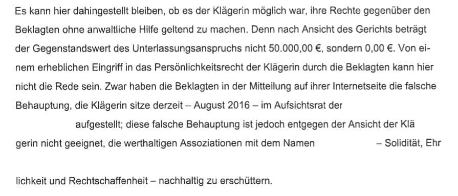 AG Erfurt: Persönlichkeitsrechtsverletzung mit Streitwert 0,00